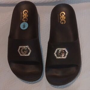 G by Guess Black Slide Sandals